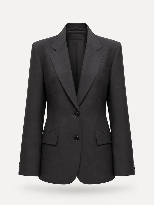Tailored blazer shown as a ghost mannequin product photo